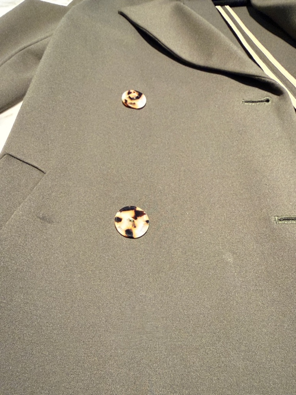 Classic Six Ali Coat Sz4 - long, trench-style, double-breasted Army/Olive Green - Picture 12 of 14